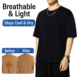 Men’s Cotton Casual Crew Neck T Shirt Drop Shoulder Sleeve Short Sleeve Top Loose And Comfortable Men’s T Shirt