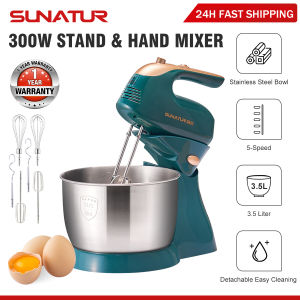 SUNATUR 3.5L Desktop Mixer 300W Hand Mixer Electric Egg Beater 304 Stainless Steel Multifunctional Cream Cake Household Small Whipping Machine E-1057