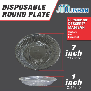 [45/50pcs] CHEAPEST JISHAN 7"/9"/10" Disposable Plastic Plate / Kenduri / PREMIUM Catering Party Buffet Plate / Pinggan Plastik 塑料盘 / 一次性盘