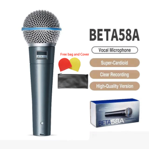 For Shure BETA 58A Studio Mic Supercardioid Microphone With No Switch Dynamic For Chrisrmas Party Stage Singing Professional Vocal Wired Microphone For Video Karaoke BBOX Recording