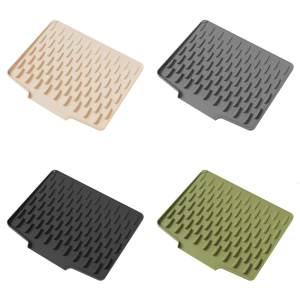 Angled Countertop Giá phơi nonslip Silicone thoát nước thiết kế miếng dụng cụ nhà bếp tổ chức