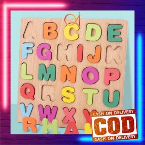AI-M313 Wooden Toys ABC Kids / Mainan Edukasi Anak Puzzle Kayu 3D Huruf Angka dan Bangun Datar / Puzzle Alphabet Mainan Kayu Anak