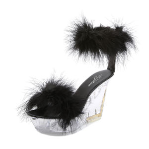 💗🙋‍♀️💗1101-11韩版性感坡跟10CM夜店高跟鞋潮流女鞋走秀钢管舞鞋水晶底