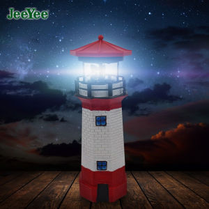 JeeYee Lighthouse Solar LED Light Yard Fence Decor Sensor Beacon Rotating Lighting Tool for Garden Yard Lawn Lamp Outdoor Home