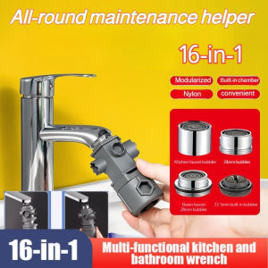 Wrench Faucet Repair Tool Kitchen Bathroom Multi-Functional/16 In 1 Leak-Proof Gasket Lightweight Convenient/For Home Plumber