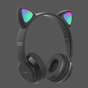 🔥ขายเหมือนเค้กร้อน🔥หูฟังบลูทูธครอบหู บลูทูธ5.0 หูฟังไร้สาย ลดเสียงรบกวน หูฟังแมวมีไฟ พับได้ ใช้ได้ทั้งคอมและมือถือ เล่นเกม ชาร์จUSB ทนทาน เสียง4D