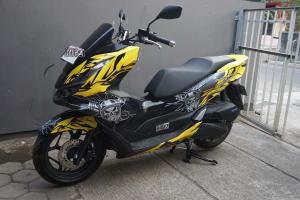 stiker decal PCX 160 custom design fullbody Motif Piston Red D-Y4-016