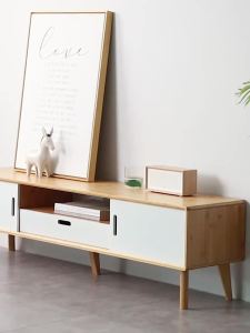 Solid Wood Tv Console Cabinet TV Cabinet With Storage  Small Apartment Home Locker Light Luxury Low Floor Cabinet Tv Console Cabinet With Storage