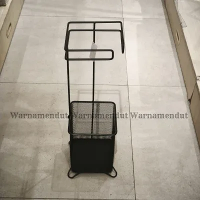 Tempat Payung Dengan Tampungan Air Bahan Besi Warna Hitam Tinggi 54cm Luffy WMO IF6409