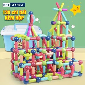 Đồ chơi xếp hình nam châm 130 chi tiết thông minh BBT GLOBAL(Kèm hộp đựng)