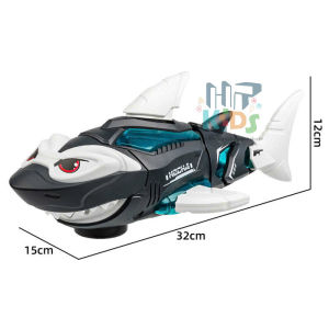 Đồ chơi Robot cá mập có nhạc và đèn vây và đuôi cữ động vui nhộn cho bé