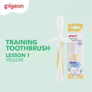 Pigeon Baby Training Toothbrush Silicone Lesson 1 Sikat Gigi Bayi Silikon Aman Lembut