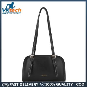 Ladies All-Match Underarm Bag Solid Color Stylish Armpit Bag PU Leather Retro Shoulder Bag Female Travel Commute Bag