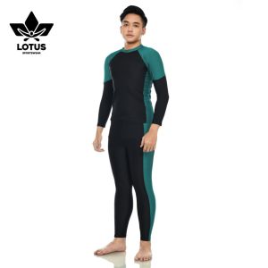 Pakaian renang pria dewasa setelan lengan panjang dan celana panjang