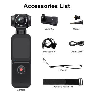 QX3 5K Pocket Action Camera WiFi 270° Rotating Lens 1.69 Inch Touch Screen Anti-Shake for Vlog Travel