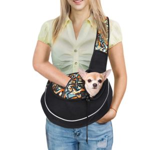 OUTOPEN Comfortable Pet Dog Carrying Bag Breathable Portable Cat Sling Carrier Pack Chest Backpacks Adjustable Shoulder Crossbody Bag Outdoor Travel