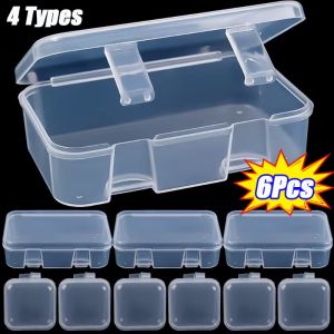 6Pcs Transparent Plastic Storage Organizer Clear Storage Container Jewelry Case Compartment Adjustable Container Box for Jewelry Button DIY Crafts