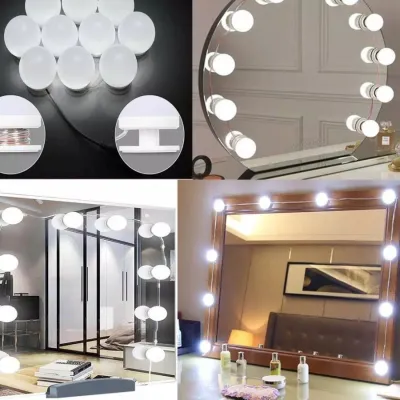 BOHLAM LAMPU LED MEJA RIAS MAKEUP 3 WARNA Vanity Bulbs Mirror Light TUMBLR CERMIN KACA (10 BOHLAM)