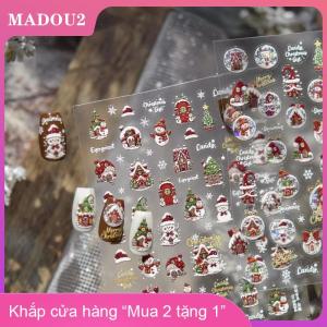 [COD] MADOU2 Giáng Sinh Móng Tay Nghệ Thuật Dán Mùa Đông Mơ mộng Bông Tuyết Người Tuyết Giáng Sinh Cây Móng Tay Accessoires Dính Dập Nổi Làm Móng Tay Decals