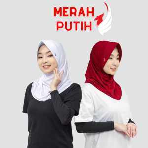 hijab merah putih kemerdekaan hijab bergo instan jersey premium