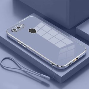 Soft Case Oppo F9 Case Luxury Plating Casing Silicone Free Tali Lanyard