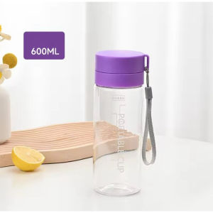 Botol Minum Portable Cup Bening Bottle Tumbler 600 ML Ada Tali Sporty High Quality