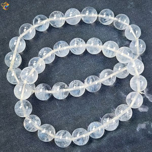 Collection Grade Clear Quartz Full Blue Needle Bracelet