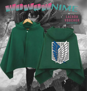Jubah Attack on Titan Shingeki no Kyojin - Anime HOODIE JAKET JUBAH SWEATER - NARUTO - ONE PIECE - TOKYO GHOUL - Sword Art Online CLOTHING DISTRO OUTFIT MANGA BRAND MEN / WOMEN PRIA / PEREMPUAN COWO / CEWE - TERMURAH
