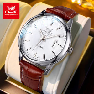 OPK Jam Tangan Pria Dewasa 2024 Anti Air Terbaru Elegan Mewah Kulit Keren Kasual Quartz Watch Jam Tangan Cowok