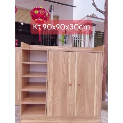 Tặng Tua Vít - Tủ Giày Dép Cánh Mây Ván Gỗ MDF Dày 12mm Cao 90 Rộng 90 Bền Bỉ Có Video HD