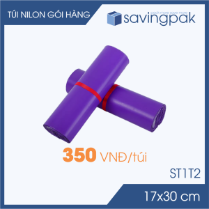 ST1T2 - 17x30 cm - Combo 100 túi nilon gói hàng 2 lớp túi niêm phong giao hàng - Tím