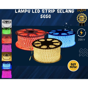PER ROL 100M LAMPU LED STRIP SELANG 5050 1 MATA AC 220V INDOOR OUTDOOR PER ROL 100M