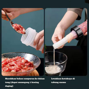 Mi.more Alat Cetak Pengisi Pembuat Sosis Manual Plastik Home Made 3 Corong Sausage Meat Maker Injector Gun Stuffing