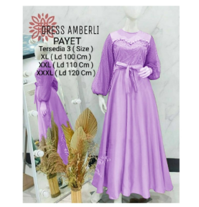 CODPRODUK TERBARU/PAKAIAN GAMIS TERBARU/MAXI AMBERLI DRESS 3 SIZE XL-XXL-XXXL/MATT MOSCREPE MIX TILLE DAN BROKAT/PAKAIN MUSLIM TERBARU/PAKAIAN GAMIS TERBARU/GOOD QUALITY