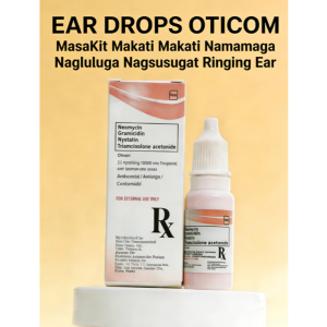 Ear Care Drops (Oticom) 0tic Solution Ear Discharge Anti- fungal Itching Swelling Ear Care 5ml
