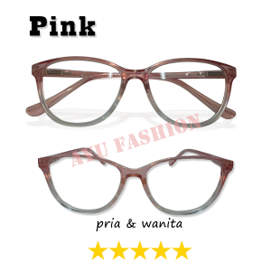 Kacamata Fashion Oval Mata Kucing Lensa Anti Radiasi  Blueray Cocok Untuk Pria Wanita Frame Gradasi Trend Korea Style - ADA CASE