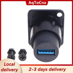 [COD] AqToCna Ship within 24 hours D type Metal USB Socket Double Pass Connector USB 3.0 Connector Panel Mounting