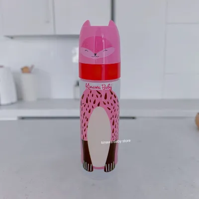 Kinawa botol susu lucu 125ml atau 250ml dengan bahan bpa anti panas dot bulat