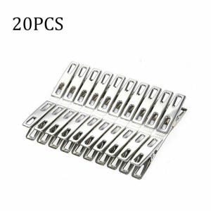 40pcs Stainless Steel Windproof For Coat Pants Laundry Washing Clothing Household Pegs Sealing Clip