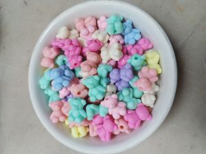 Mote Manik manik Warna Macaron Terasa Manik-Manik Karet Lacquer Manik-Manik Lubang Lurus DIY Gantungan Kunci Rantai Ponsel Aksesori berat 10 gr