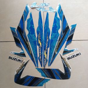 stiker striping suzuki satria fu f 150 2011 biru putih lis body standar berkualitas original