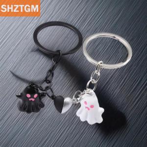 [COD] SHZTGM พวงกุญแจผีฮาโลวีนแม่เหล็กห้อยกระเป๋าตุ๊กตาการ์ตูนน่ารักพวงกุญแจของขวัญสำหรับคู่รักเครื่องประดับ