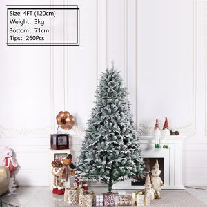4/5/6FT Snowflake Flocking PE Christmas Tree Automatic Nearly Natural Spruce Mixed Artificial Hinged Xmas tree decoration for home