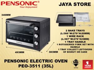 Pensonic Electric Oven (35L) PEO-3511 (Grill Bake Toast Rotisseries & Convection)