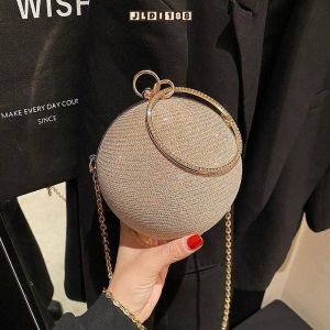 Small Crowd Design Round Ball Bag Womens New Advanced Sense Portable Messenger Chain Bag Dinner Bag Mini Mouth Red Bag