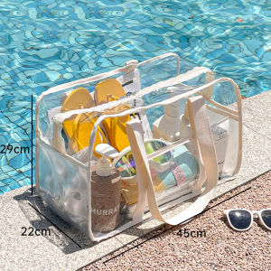 【NEW A 】Transparent Storage Bag Large Capacity Makeup Bag Handbag Portable Waterproof Storage For Clothes Beach Organizer Travel Bags