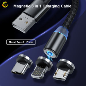 360 Rotation Fast Charging Cable Magnetic USB Cable Micro Type C Charging Wire for Android iPhone Magnetic Wire