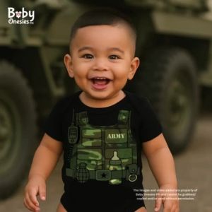 Baby Onesies PH Superhero Baby Costume Onesie – Camouflage Vest Print Monthly Milestone Outfit