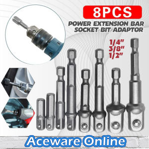 8Pcs Drill Socket Adapter Extension Drill Bit Adapter Nut Setter Hex Shank Socket Drill Bit Nut Adapter Hand Drill Bit