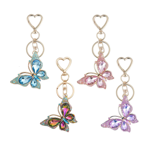 Bướm vòng chìa khóa túi xách trang trí Keyring phụ kiện kim loại mặt treo hình chìa khóa vân kim loại mặt cho phụ nữ và trẻ em gái